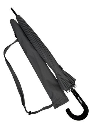 Однотонный механический зонт-трость на 24 спицы от toprain, серый, n 0609-3