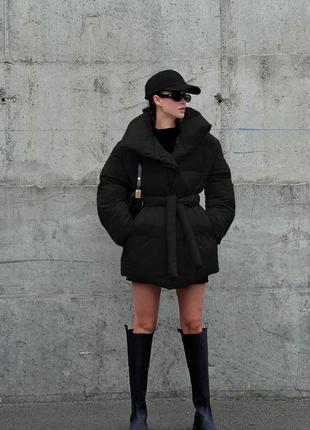 Курточка жіноча, зимова, пуховик, розміри: xs, s, m, l (чорна)
