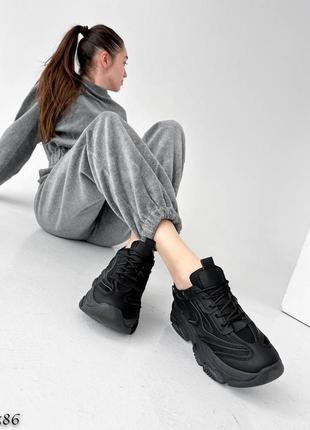 Кружевные черные бежевые кроссовки с сеточкой на повышенной подошве8 фото