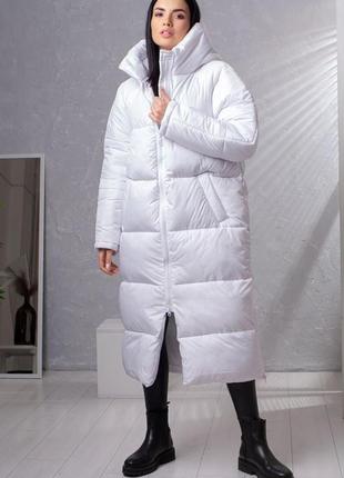 Курточка жіноча довга, осінь/зима, з капюшоном, розміри: s, m, l (біла)5 фото