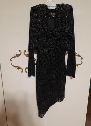 Платье черное с блеском4 фото