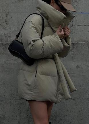 Курточка жіноча, зимова, пуховик, розміри: xs, s, m, l (беж)6 фото