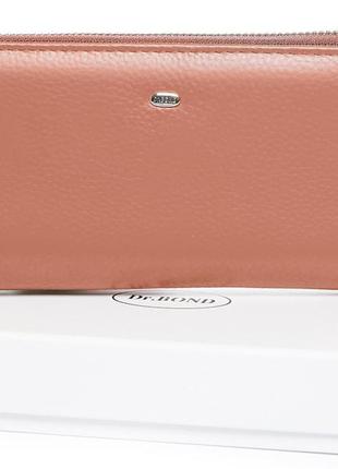 Женский кожаный кошелек на молнии dr.bond w38 pink натуральная кожа