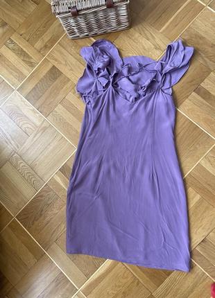 Шелковое платье лавандового цвета club monaco6 фото