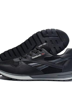 Чоловічі літні кросівки сітка reebok (рібок) ns black, туфлі чоловічі, кеди чорні, літня чоловіча4 фото