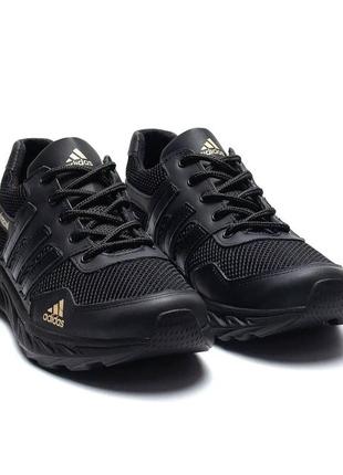 Мужские летние кроссовки сетка adidas, кеды текстильные повседневные адидас черные. мужская обувь2 фото