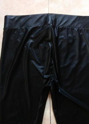 Брендовые черные леггинсы штаны лосины с пропиткой под кожу и высокой талией happy holly, 16 pазмер.2 фото