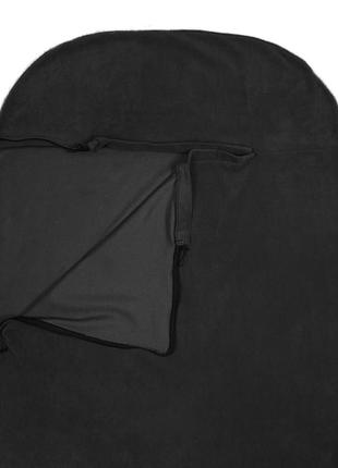 Тактический флисовый плед 210 х 180 см одеяло для военных черного цвета кокон4 фото
