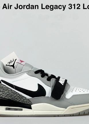 Чоловічі кросівки  nike jordan legacy 312 low  сірі з білим чорні6 фото