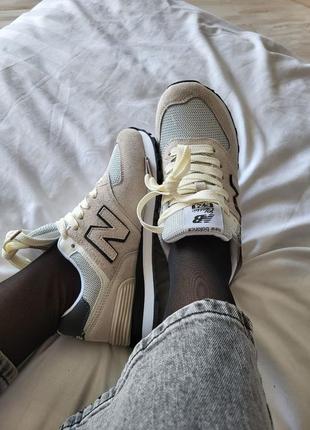 Женские кроссовки new balance 574&nbsp;beige5 фото