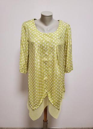 Шикарная брендовая вискозная легкая блузка свободного фасона оливкового цвета2 фото