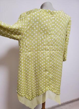 Шикарная брендовая вискозная легкая блузка свободного фасона оливкового цвета6 фото