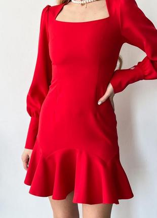 Платье футляр женское с воланом разм.xs-xl4 фото