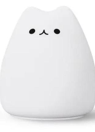 Сенсорный силиконовый led светильник котик