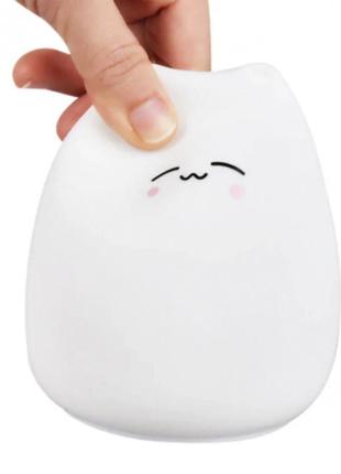 Сенсорный силиконовый led светильник котик