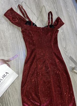 Бордовое вечернее платье шита по заказу7 фото