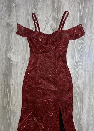 Бордовое вечернее платье шита по заказу8 фото