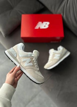 Женские кроссовки new balance 574 beige2 фото