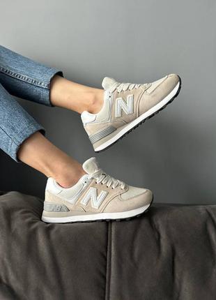 Женские кроссовки new balance 574 beige