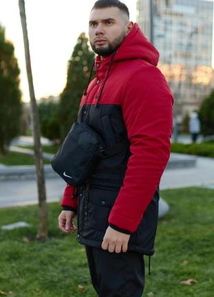 Комплект парка червоно-чорна +штани president. барсетка і рукавички у подарунок! `ps`5 фото