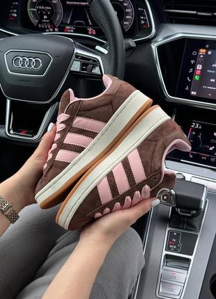 Женские кроссовки adidas campus prm brown pink5 фото