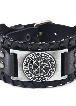 Мужской кожаный браслет оберег кельтский руны с защитой на удачу и здоровье - сильный оберег браслеты кожа