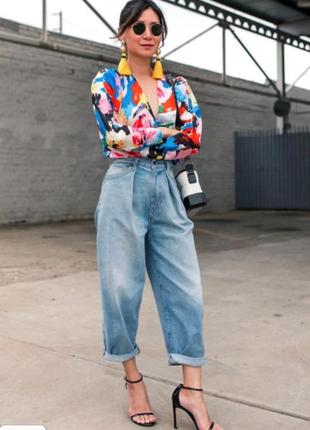 Боди на запах в цветной принт zara