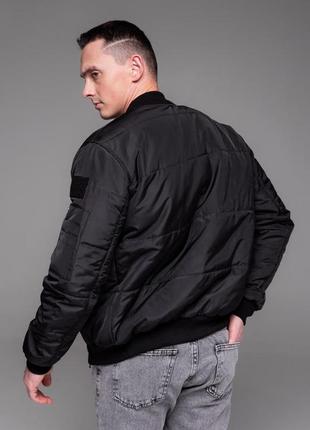 Чоловіча демісезонна куртка бомбер із кишенею на рукаві, s-xl розміри5 фото