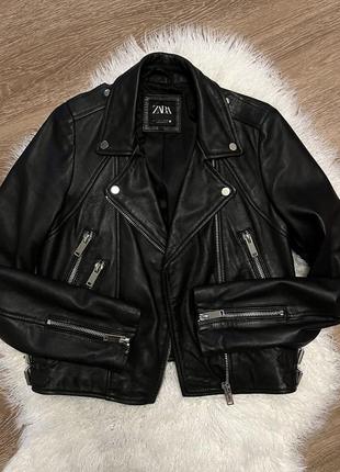 Косуха zara натуральная кожа