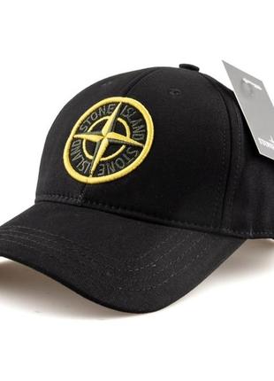 Кепка черная женская мужская stone island бейсболка стон айленд унисекс  турция1 фото