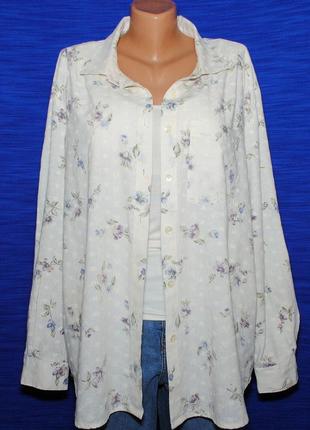 Женская рубашка в цветочный принт ,баталл.3 фото