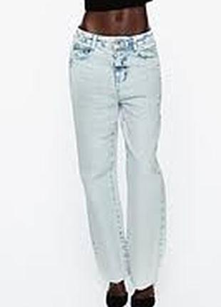 Стильные идеальные базовые мом джинсы светло голубые зара zara2 фото