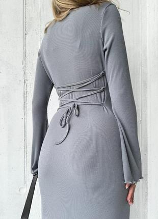 Платье со шнуровкой ♥️ трикотаж 4 цвета10 фото