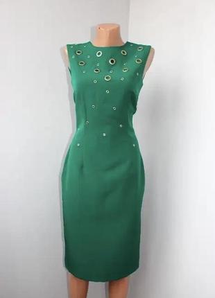Стильное лаконичное зеленое платье в дырки rinascimento italy р. s, 443 фото