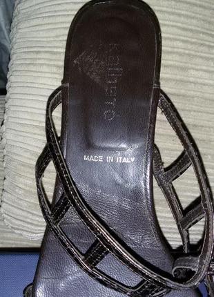 Kalliste(италия)-эксклюзивные дизайнерские кожаные шлепанцы размер 40 - 26,5 см5 фото