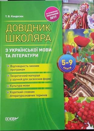 Бібліотечка школяра. довідник школяра з української мови та літератури. 5–9 класи