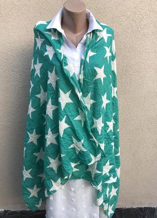 Большой шарф,палантин в звёзды,хлопок,премиум бренд,beck sonder gaard.4 фото