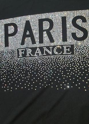Attitude paris футболка,декорированная стразами7 фото