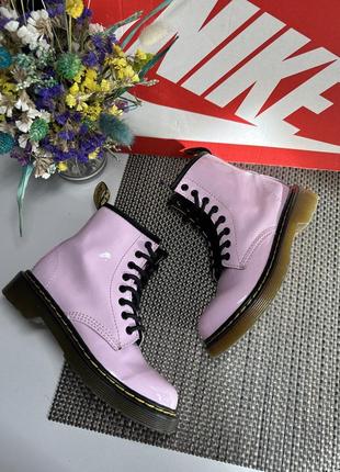 Оригинальные кожаные лакированные ботинки dr. martens