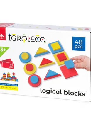Навчальний набір "логічні блоки дьєнеша" igroteco 900408, 48 деталей1 фото