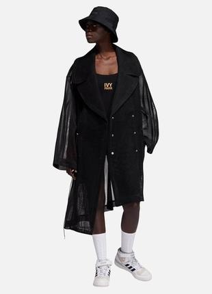 Тренч adidas ivy park beyonce black mesh trench coat anorak sheer