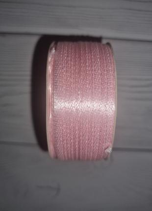 Лента атласная 91м, розовая, ширина 2-3мм
