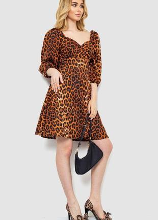 Платье с леопардовым принтом, цвет леопардовый, 172r9893 фото