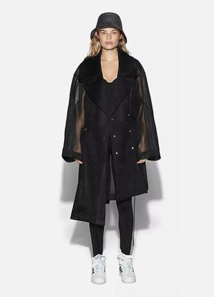 Тренч adidas ivy park beyonce black mesh trench coat anorak sheer7 фото