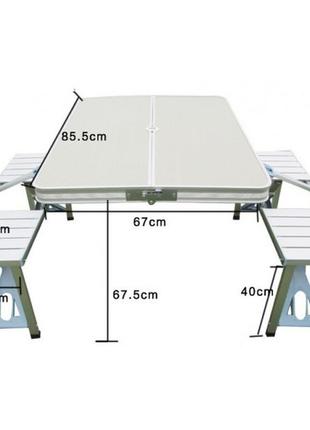 Алюминиевый туристический стол для пикника раскладной со стульями2 фото
