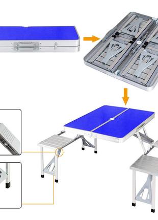 Алюминиевый туристический стол для пикника раскладной со стульями3 фото