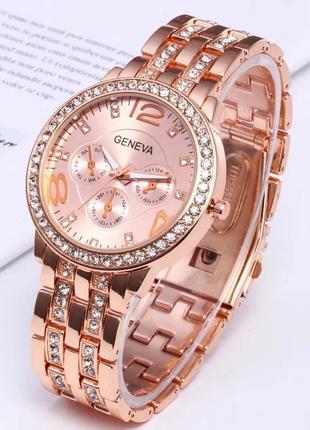 Часы женские наручные цвета розового золота годинник2 фото
