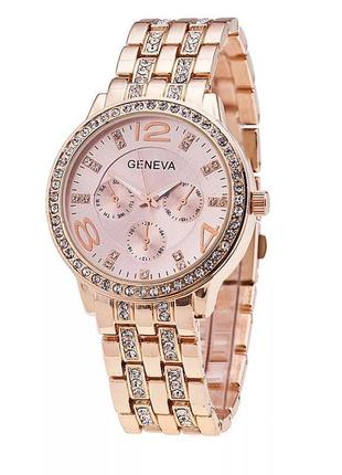 Часы женские наручные цвета розового золота годинник5 фото