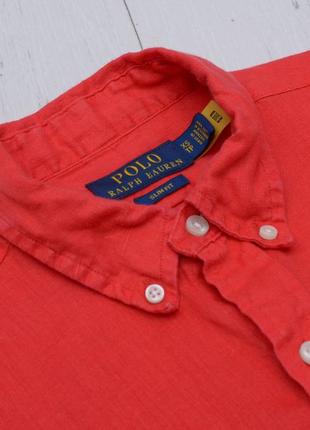 Polo ralph lauren шикарная льняная рубашка 100% лен из новых коллекций р. xs-s унисекс4 фото