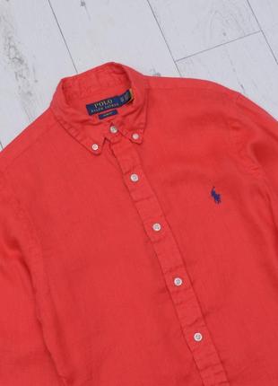 Polo ralph lauren шикарная льняная рубашка 100% лен из новых коллекций р. xs-s унисекс2 фото